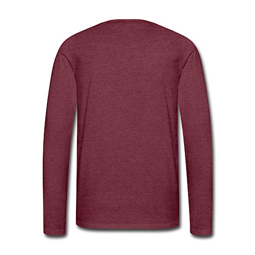 Männer Premium Langarmshirt Hinten Bordeauxrot meliert