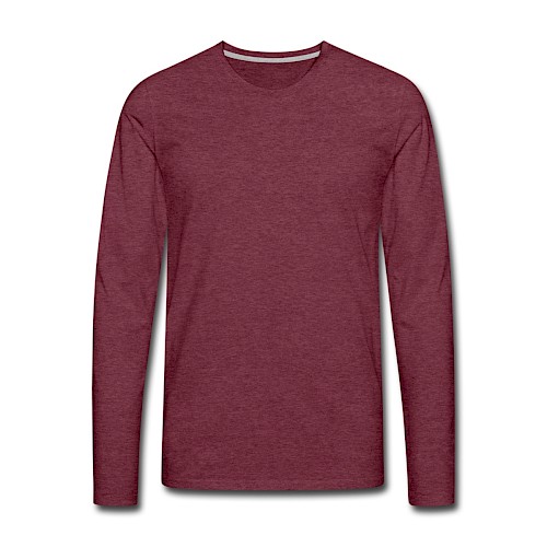 Männer Premium Langarmshirt Vorne Bordeauxrot meliert