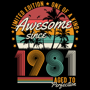 Zoom image 1981 Vintage Vintage Anniversaire Rétro Cadeau