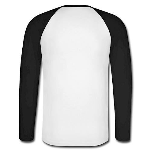 Männer Baseballshirt langarm Hinten Weiß/Schwarz