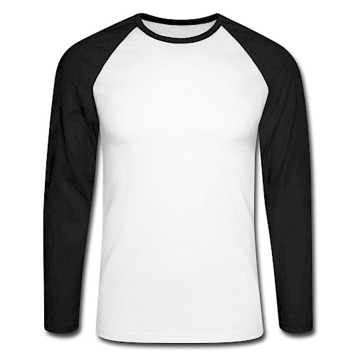 Männer Baseballshirt langarm Vorne Weiß/Schwarz