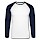 thumbnail Mannen baseballshirt lange mouw Vorne wit/navy