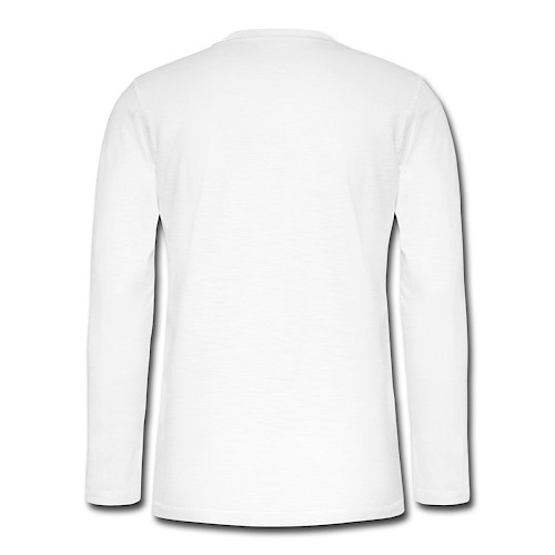 Henley Langarmshirt Hinten Weiß