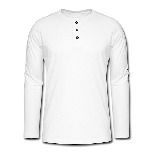 Henley Langarmshirt Vorne Weiß