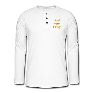 Henley long-sleeved shirt white