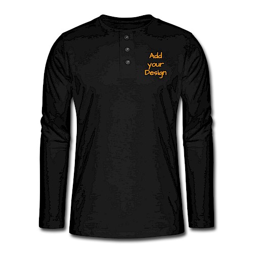 Henley long-sleeved shirt black