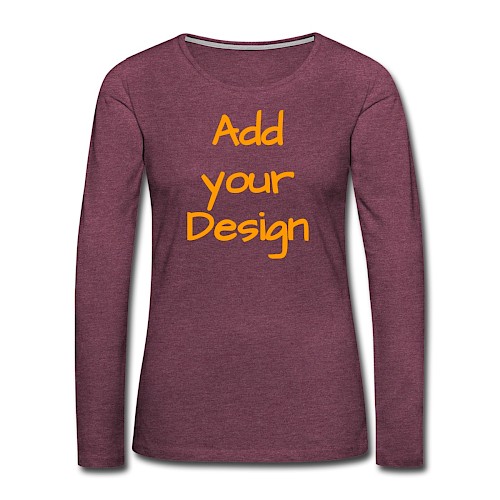 Frauen Premium Langarmshirt Bordeauxrot meliert