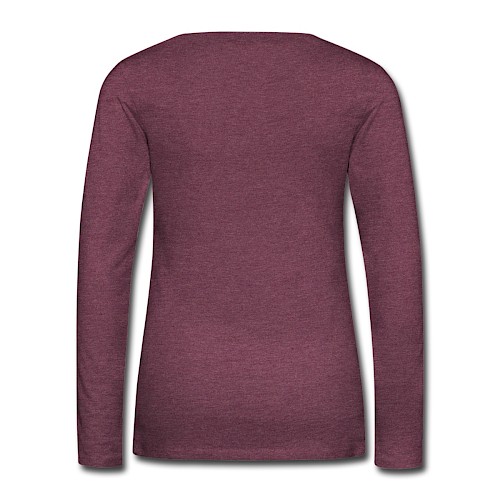 Frauen Premium Langarmshirt Hinten Bordeauxrot meliert