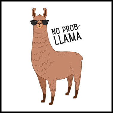 Zoom image Ei Prob-llama - Cool Llama aurinkolasilla