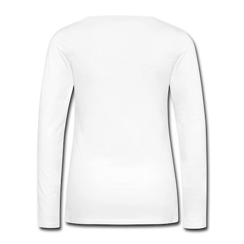 Premium langermet T-skjorte for kvinner Hinten hvit