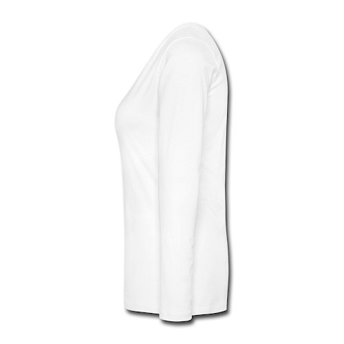 Premium langermet T-skjorte for kvinner Links hvit