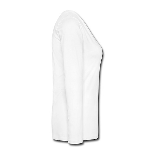 Premium langermet T-skjorte for kvinner Rechts hvit