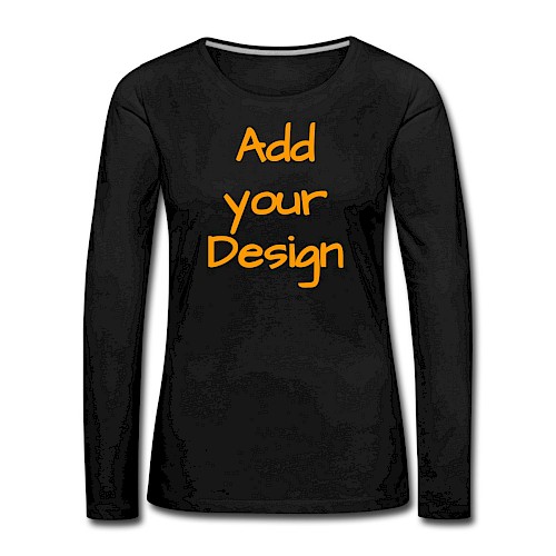 Premium langermet T-skjorte for kvinner svart