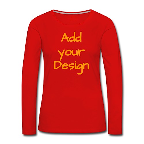 Premium langermet T-skjorte for kvinner rød