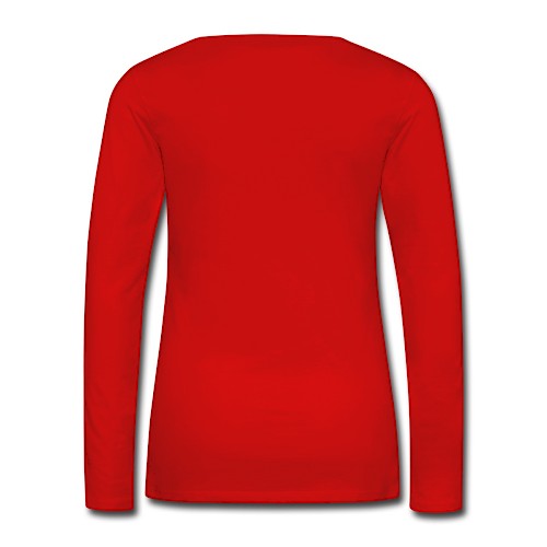 Premium langermet T-skjorte for kvinner Hinten rød