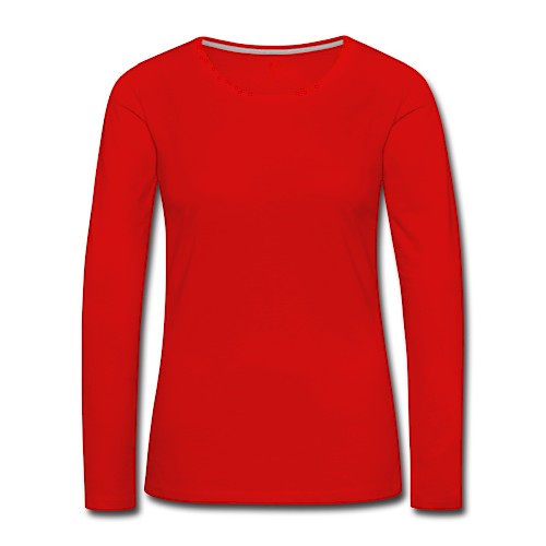 Premium langermet T-skjorte for kvinner Vorne rød