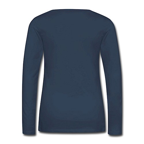 Premium langermet T-skjorte for kvinner Hinten marine