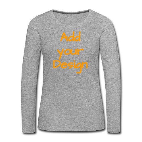 Premium langermet T-skjorte for kvinner gråmelert