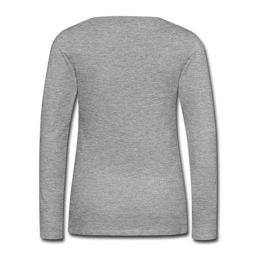 Premium langermet T-skjorte for kvinner Hinten gråmelert