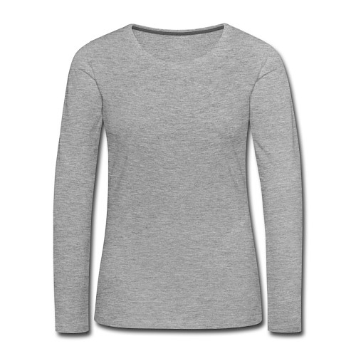 Premium langermet T-skjorte for kvinner Vorne gråmelert