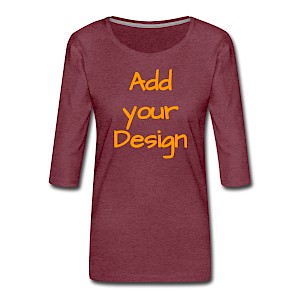 Women's Premium 3/4-Sleeve T-Shirt heather burgundy