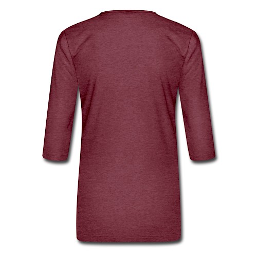 Frauen Premium 3/4-Arm Shirt Hinten Bordeauxrot meliert