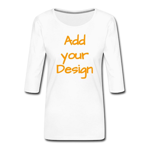 Vrouwen premium shirt 3/4-mouw wit