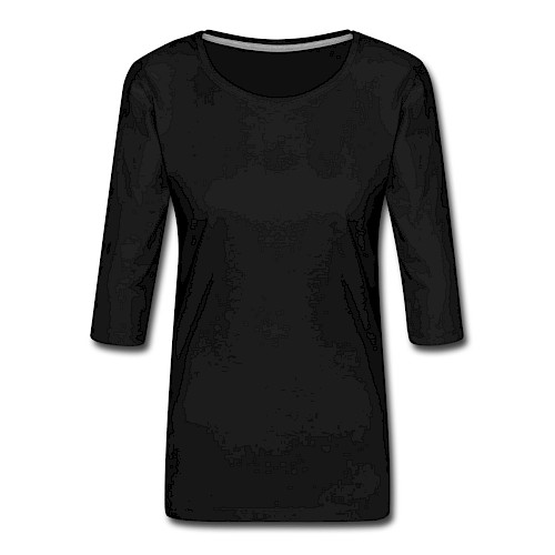 Vrouwen premium shirt 3/4-mouw Vorne zwart