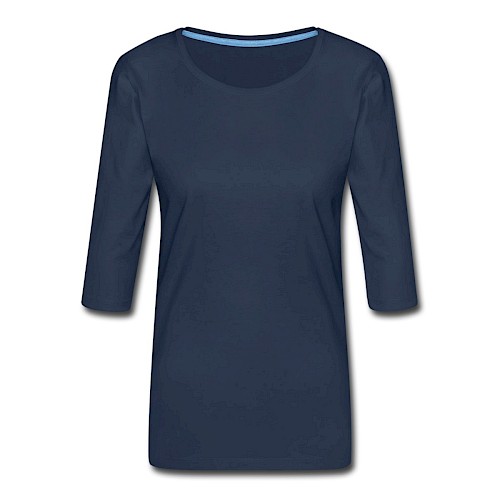 Vrouwen premium shirt 3/4-mouw Vorne navy