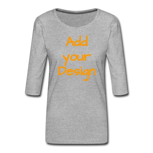 Vrouwen premium shirt 3/4-mouw grijs gemêleerd