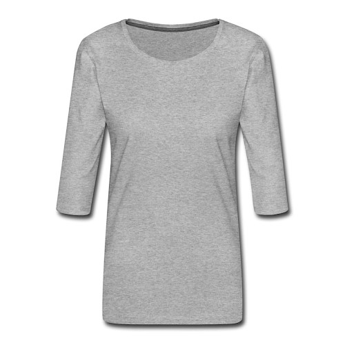 Vrouwen premium shirt 3/4-mouw Vorne grijs gemêleerd
