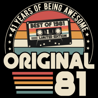 Zoom image Vintage 1981 Vintage Retro Cadeau d’anniversaire