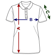 Polo donna Panoramica delle dimensioni