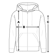 Felpa con zip Premium da uomo Panoramica delle dimensioni