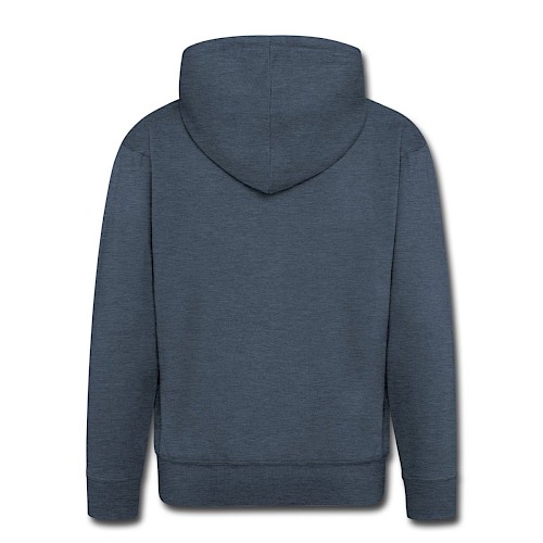 Männer Premium Kapuzenjacke Hinten Jeansblau