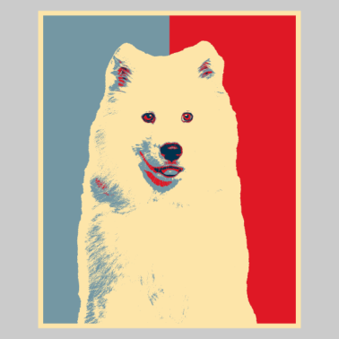 Zoom image Opera d'arte del cane - Vintage Samoiedo