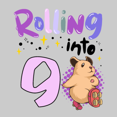 Zoom image 9 års fødselsdag Hamster Ruller ind i 9 år