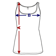 Vrouwen Premium tank top Maat overzicht