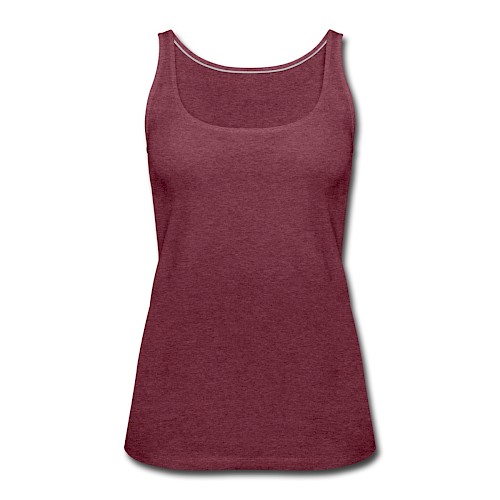Frauen Premium Tank Top Vorne Bordeauxrot meliert