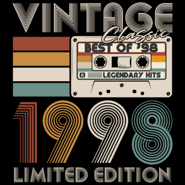 Zoom image Vintage 1998 Vintage Born Birthday Retro