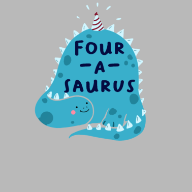 Zoom image 4to cumpleaños, cumpleaños, niño, dinosaurio, cuatro