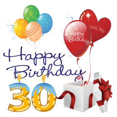 Zoom image Tredje ballonger för lycklig födelsedag närvarande