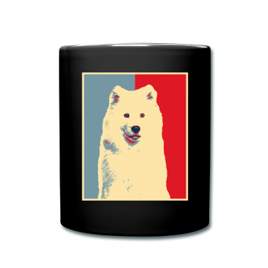 dicendo di compleanno  - Opera d'arte del cane - Vintage Samoiedo