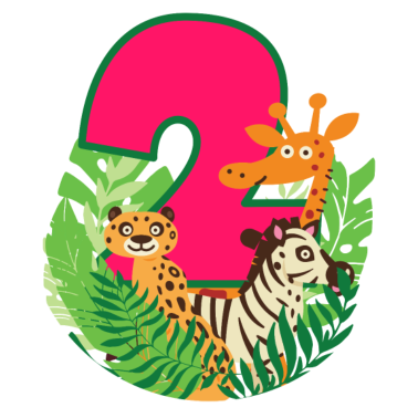Zoom image Jungle Giraffe Zebra Gift para 2do cumpleaños