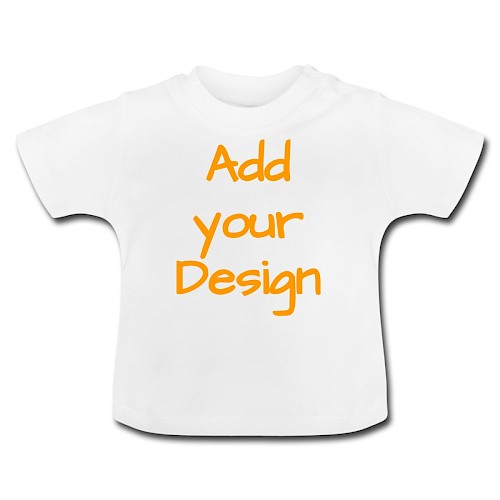 Økologisk T-shirt til baby, rund hals hvid