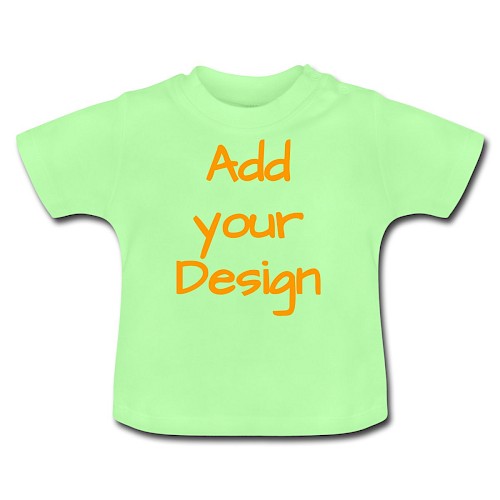 Økologisk T-shirt til baby, rund hals mintgrøn