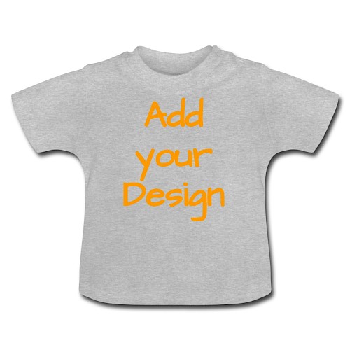 Camiseta orgánica para bebé con cuello redondo gris jaspeado