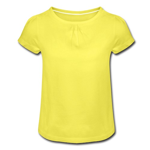 Mädchen-T-Shirt mit Raffungen Vorne Gelb