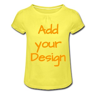 Mädchen-T-Shirt mit Raffungen Gelb