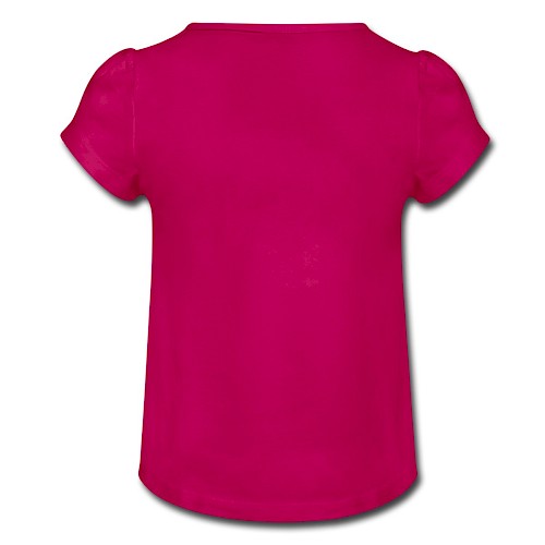 Girl's T-Shirt with Ruffles Hinten fuchsia